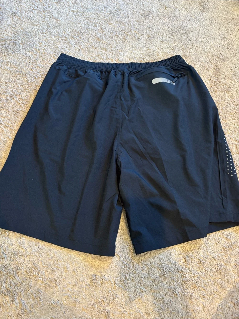 Men's Black Athletic Performance Shorts with Reflective Accents